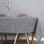 maxmill Flaxy Faux Linen Tablecloth with 2-Tone Slubby Yarn Texture Wrinkle Resistant Anti-Shrink Soft Table Cloth for Kitchen Dining Restaurant Tabletop Rectangle 60 x 120 Inch Charcoal