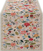 OYIMUA Boho Floral Summer Table Runner 13 x 72 Inches Colorful Flower Runners for Tables Rustic Spring Decorations for Home Indoor Outdoor Party Decor