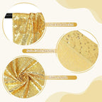SquarePie Sequin Backdrop Curtain Not See Through Background for Wedding Party 4FT x 7FT Gold