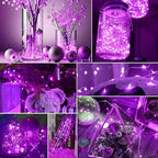 pozzolanas 24 Pack Pink Battery Operated String Lights - 7ft Waterproof Fairy Lights with 20 LEDs for Home, Mason Jar, Party, Wedding, Halloween, Christmas Decorations