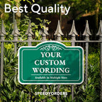Custom Forest Green Outdoor Metal Sign - 36x24 In, Aluminum, Design 1, Waterproof, Made In USA