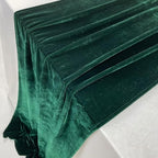 Luxurious Velvet Table Runner, 10ft Wedding Reception Decorations, 20x120inch Soft Velvet Fabric, Table Linen Overlay, Wedding Table Runners (Emerald Green, 20X120inch, 5pack)