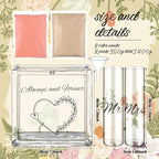 Wedding Unity Sand Set Include Vases Square Glass Jar Container 12 oz Sand for Blended Family Engagement Anniversary Bridal Party Outdoor Beach Decor(Light Colors,Heart)