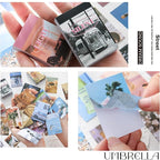 6 Sets 300 Pcs Washi Stickers Book for Journaling, Daily Scenery Life Stuff Travel Sricker Vintage Aesthetic Fashion Scrapbook Stickers Set for Bullet Journal Art Diary Craft Gifts Planner Notebook