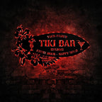 Personalized Tiki Bar Decor LED Tin Metal Sign Wall Art, Backyard Grill Pool Area Decorations, Poolside Tiki Bar Beach House Gifts