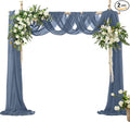 VACVELT Wedding Arch Draping Fabric Dusty Blue Chiffon, 2 Panels Sheer Drapes 30 Inch x 20ft Chiffon Backdrop Curtain Wedding Decor, Outdoor Sheer Drapery for Ceremony Party Ceiling