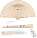 100 PCS Custom Fans Personalized Folding Fans for Line Dancing Wooden Hand Fan Wedding Favors Gift for Guests Personalized Fans for Events