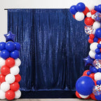 SquarePie Sequin Backdrop Less Transparent Background Sparkly Curtain for Wedding Party 4FT x 7FT Navy Blue
