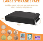 Coin Collection Book for Collector,260 Pockets Fireproof Coin Collection Holder Album,Coin Collection Organizer Storage Box Case Album for 20/25/ 27/30/ 38mm Coins,Black