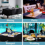 VidaFete Tablecloth 60 * 120nch 6pack Rectangle Table Cloth Polyester, Stain Wrinkle Resistant Dining Table Cover for Kitchen Dinning Party Wedding Rectangular Tabletop Buffet Decoration(Black)