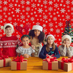 4.5x 100 Feet Roll of Christmas Plastic Tablecloth Decorations,Disposable White Snowflake Red Xmas Table Cover Photography Backdrop with Cutter Box for Winter Christmas Holiday New Year Party Supplies