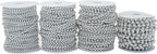 4mm Crafts Faux Pearl Beads Garland Pearl Bead Roll Strand of Pearls to Decorate Floral Centerpieces Wedding Party Favor Christmas Tree(131 Feet Silver)