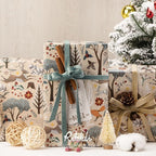 Ribbli Christmas Wrapping Paper Rolls,Mini Roll-17 Inch x 33 Feet-Christmas Woods