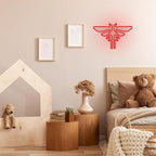 Moth Neon Sign Game Neon Light for wall Decor Red LED Neon Signs Animal Neon Lights for Bedroon Kids Room Video Game Center Decor