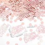 300pcs Rose Gold Happy Birthday Confetti for Table and Disc Glitter Confetti for Birthday Table Decor