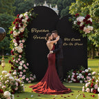 Black Arch Backdrop Cover for Wedding, Set of 2 Stretchy Spandex Fitted Arch Stand Cover for Baby Shower, Birthday Party Decor, Chiara Backdrop Cover with Double-Sided Design(7.2FT 6FT, Black)