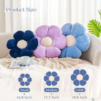Navy Flower Pillow, 14.9" Cute Flower Shaped Floor Pillow, Aesthetic Floral Plush Daisy Decorative Throw Pillows for Bed Sofa Couch