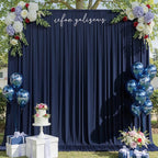 40ftx10ft Navy Blue Backdrop Curtains for Party Background, Wrinkle Free 8 Panels Silky Navy Photo Backdrop Drapes Back Drop Cloth for Wedding Birthday Photography Baby Shower Decor