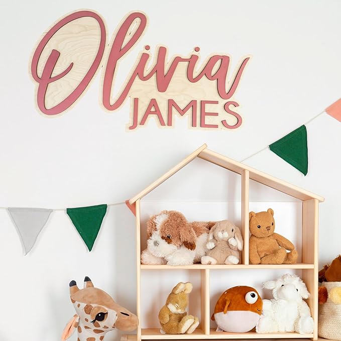 Baby Name Sign - Custom Wood Name Sign - Baby Name Signs for Nursery - Family Name Sign - Name Signs For Kids Room - Personalized Wood Nursery Decor - Wood Name Cutout