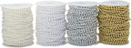 4mm Crafts Faux Pearl Beads Garland Pearl Bead Roll Strand of Pearls to Decorate Floral Centerpieces Wedding Party Favor Christmas Tree(131 Feet Silver)