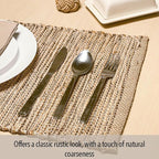 Chardin Home Natural Jute & Brown Placemats, Set of 4 – Rustic Handmade Boho Table Mats, 13x19 Inch Dining Table Placemats for Kitchen, Everyday Meals, Holidays, Farmhouse or Modern Table Décor
