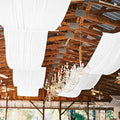 6 Panel White Wedding Drapes, 5ftx10ft Cheesecloth Sheer Fabric Curtains for Wedding Arch, Romantic Ceiling Decorations