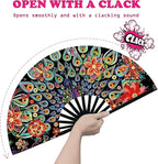 Boots on The Ground Fan, Large Folding Hand Fan for Women and Men, Popping Fans for Line Dancing for Raves, EDM, Dance Party, and Home Decoration