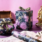 WRAPAHOLIC Kraft Floral Wrapping Paper Roll - Mini Roll - 17 Inch x 16.5 Feet - Vintage Flower Wrapping Paper Perfect for Wedding, Birthday, Bridal Shower, Tea Party