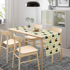 Mid Cat Table Runner, Vintage Black Cat and Atomic Stars 1950s 1960s Abstract Geometric Space Pattern Table Decoration for Home Kitchen Restaurant 13x70 Inches