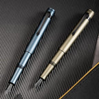 Hongdian M2 Black Forest Mini Fountain Pen, Bent Nib & Sleek Shape Aluminium Short Pocket Travel Pen (Midnight Blue)