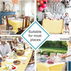Hiasan Rectangle Tablecloth - Waterproof Washable Fabric Table Cloth for Dining & Party,54 x 120 Length, Light Yellow