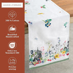 Maison d' Hermine Table Runner 100% Cotton Double Layer Table Runners 72 inches Long Decorative for Home Kitchen Dining Party Baby Shower Wedding Bridal Shower Spring Summer (Printemps, 14.50" x 72")
