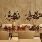 Fudios Halloween Black Branch Lights with Maple Leaves 120LED 32IN Battery Operated Thanksgiving Indoor Artificial Lighted Twig Branches with Timer Warm White and Orange Lights