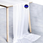 MDS 2 Pack 10ft Chiffon Table Runner 29 x 120 Inches Sheer Wedding Runner Romantic Rustic Table Runner for Wedding Decorations, Birthday Parties, Bridal Shower Party Arch Decor - White