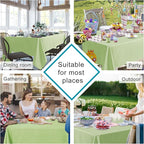 Hiasan Light Sage Tablecloth for Rectangle Tables - Waterproof and Spillproof Washable Fabric Table Cloth for Dining Room Kitchen Party, 60 x 102 Inch