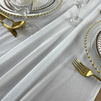 Luxurious Velvet Table Runner, 10ft Wedding Reception Decorations, 20x120inch Soft Velvet Fabric, Table Linen Overlay, Wedding Table Runners (White, 20X120inch)