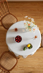 ISAENNE Designer Vintage Linen Elegant Small Round Tablecloth,Chinoiserie Floral Table Cloth,Wrinkle Resistant Decor Table Cover for Dining Thanksgiving Kitchen,Diameter 55"-Segerman B