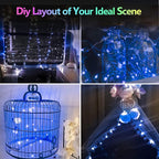 4 Pack 20FT 60LED Battery Operated Fairy Lights with Timer, Waterproof Battery String Lights Outdoor Indoor, Battery Twinkle Light for Bedroom Wedding Birthday Party Chirstmas (Blue)
