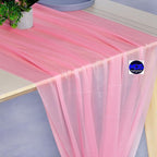 MDS Halloween Chiffon Table Runner - 15 Pack, 29 x 170 Inches, 14ft Each - Sheer Spooky Table Runners for Haunted House Parties, Trick-or-Treat Tables, Witchy Décor, Wedding & Events - Coral