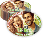 KETABAO – 15" Oval Custom Refrigerator and Car Photo Magnets - Personalize with Photos of Your Home, Office and Vehicle