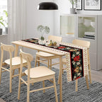 Christmas Table Runner, Xmas Holiday Seasonal Winter Table Cloth Kitchen Dining Table Decoration for Home Party Decor 13x36 Inch