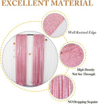 ShinyBeauty Rose Pink Backdrop 2FTx8FT Sequin Backdrops 8 Panels Photo Backgrounds Shimmer Background Sparkly Curtains 16Ftx8FT for Birthday Wedding Party Decor