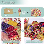40+ Cups 9.3oz Real Biodegradable Flower Petal Wedding Confetti, 5 QT 5 Kinds Colorful Mixed Petal Confetti with Dried Rose Petal & Jasmine Buds, DIY Wedding Decor for Flower Girl Bridal