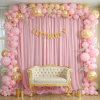10ft x 10ft Peach Pink Backdrop Curtains, Wrinkle-Free Sheer Chiffon Fabric Photo Backdrop Drapes for Wedding Arch Party Ceremony Stage Photography Decorations