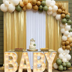 leegleri 30x10ft Thick Gold Glitter Backdrop Curtain Panels for Parties, Wrinkle Free Sparking Sequin Backdrop Drapes, 6 Panels 5x10ft Shimmer Photo Back Drop Cloth for Wedding Birthday Photography
