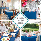 Hiasan 2 Pieces Royal Blue Tablecloth Rectangle - Waterproof and Washable Fabric Table Cloth for Card Tables, 30 x 60 Inch