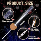 100 Pcs Wedding Sparklers Heart Shaped LED Glow Sticks Fiber Optic Wands Light up Wand with 3 Light Mode for Wedding Bridal Shower Birthday Glow in the Dark Party Supplies (Brown)