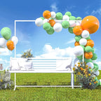 Wedding fashion arch background metal frame, (3.9, 5.2, 6.6 feet) suitable for background decoration frames such as weddings, birthdays, parties, baby showers, and photography (white, 6.6*6.6)