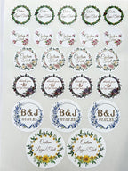 Custom Stickers for Weddings, Birthdays & Businesses - Personalized Labels with Your Logo - Waterproof, Fade and Heat Resistant - Pack of 100-1000 (Wreath U, 4 Inch)