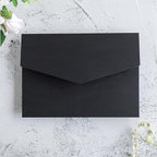 20 PCS Black Tri-fold Laser Cut Wedding Invitation Pockets for 5x7 Wedding Cards Bridal Shower Engagement Quinceanera Invitation